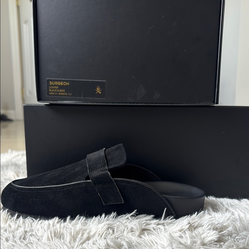 Surgeon Black Suede Loafers